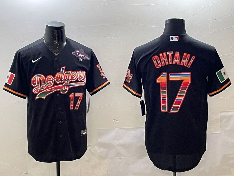 Men Los Angeles Dodgers #17 Ohtani Black Game 2025 Nike MLB Jersey style 2263